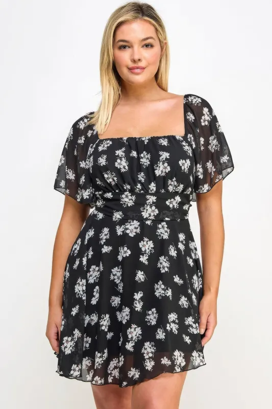 Plus Size Floral Chiffon Dress sold by Gigi Laurent