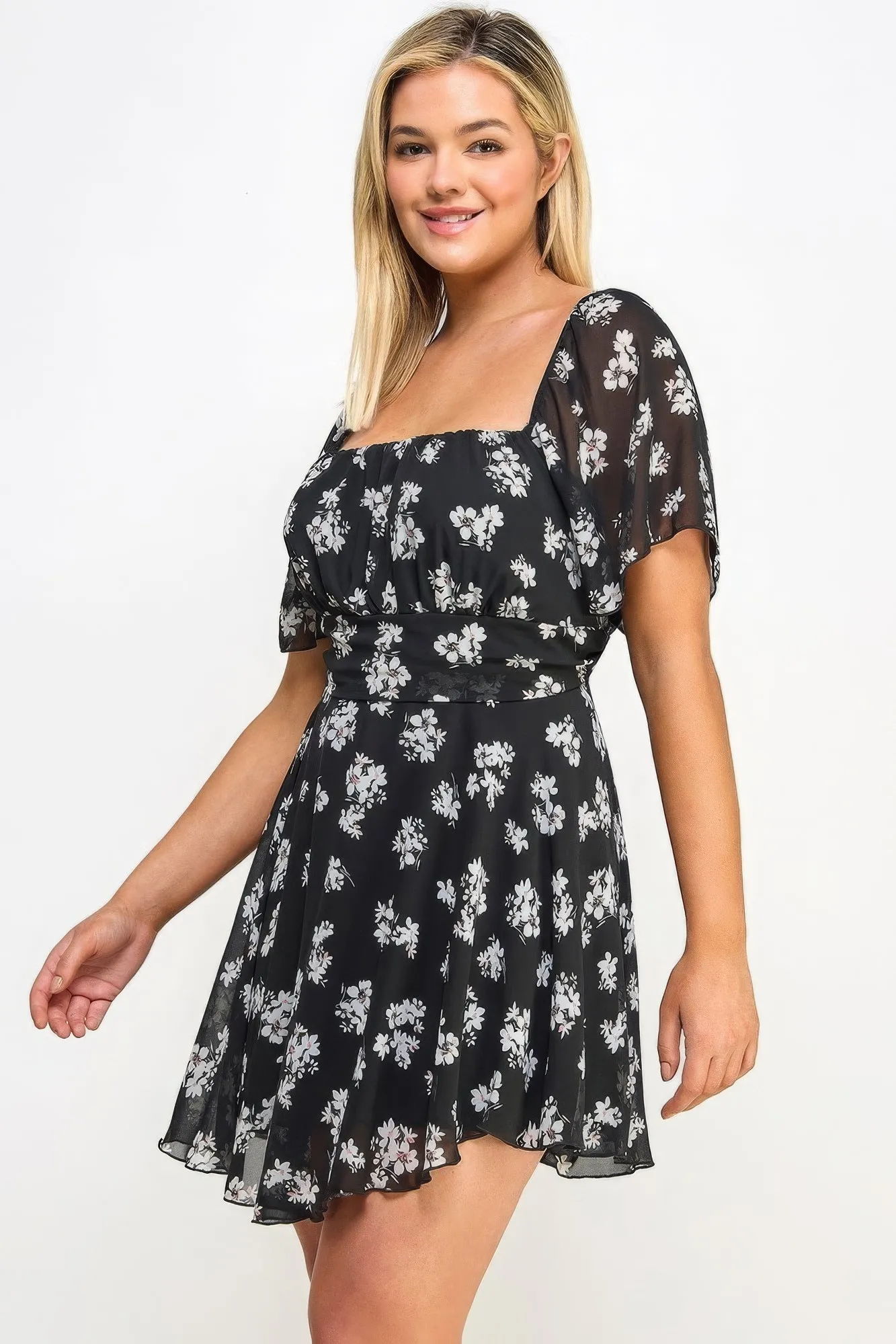 Plus Size Floral Chiffon Dress sold by Gigi Laurent product image thumbnail 5