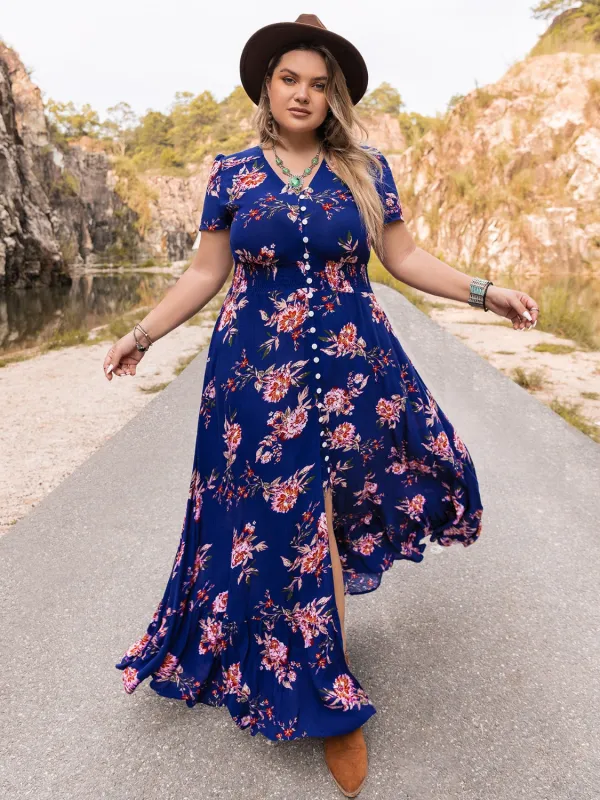 Plus Size V-Neck Maxi Dress sold by Gigi Laurent