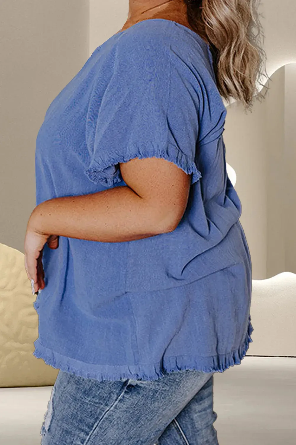 Plus Size Round Neck Half Sleeve Top sold by Gigi Laurent product image thumbnail 2
