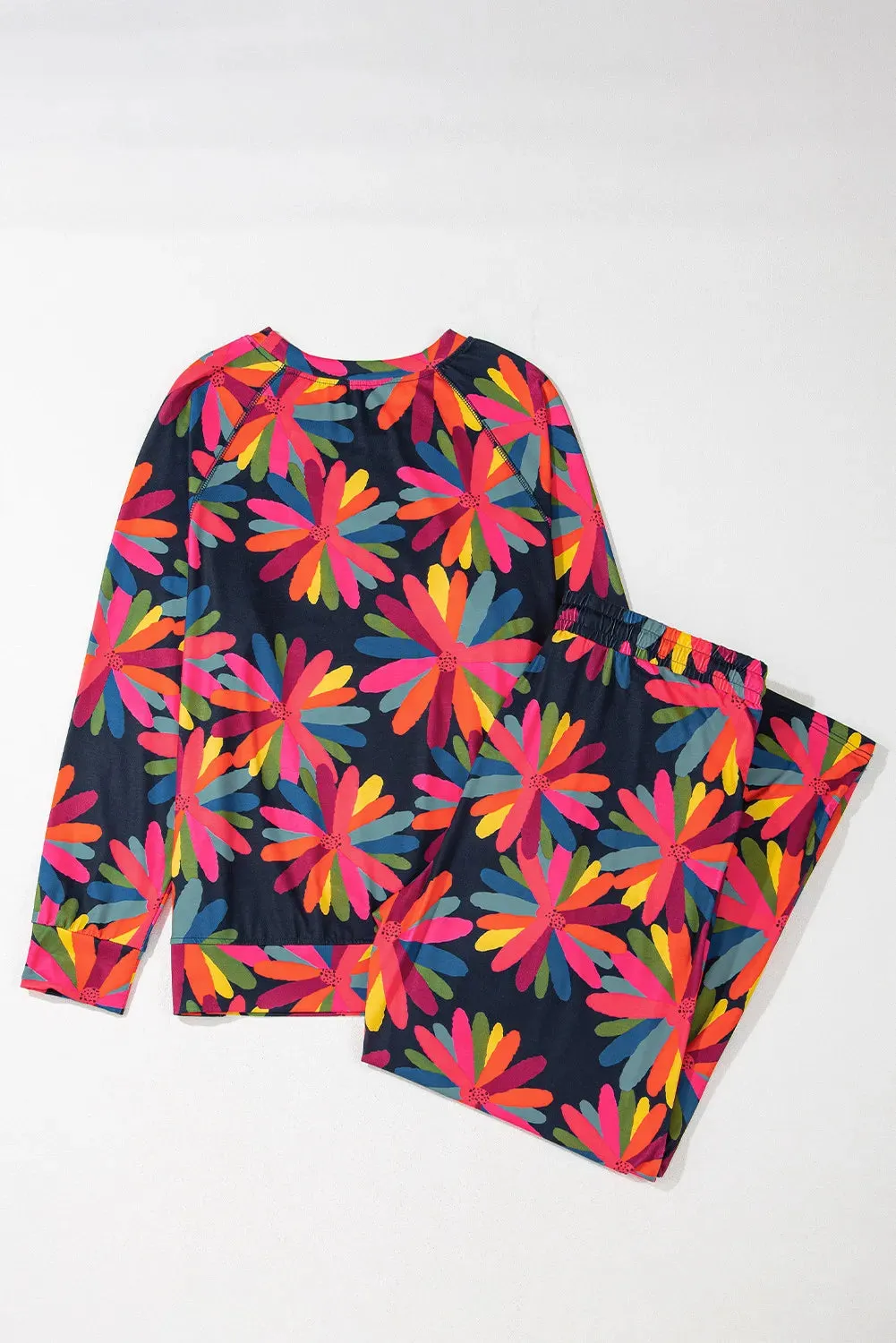 Plus Size Printed Round Neck Top and Drawstring Pants Set sold by Gigi Laurent product image thumbnail 3