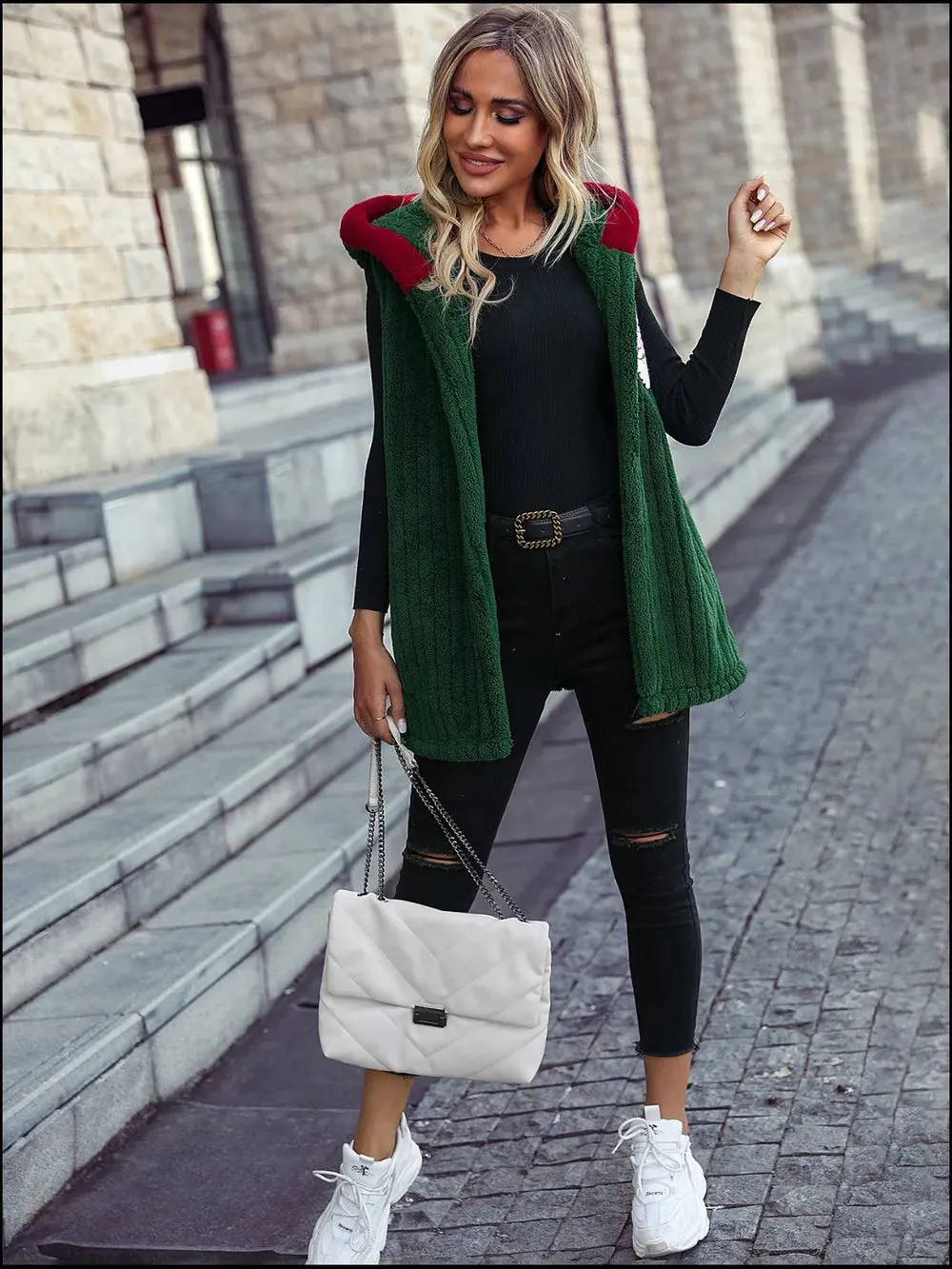 Santa Open Front Hooded Vest Coat sold by Gigi Laurent product image thumbnail 5