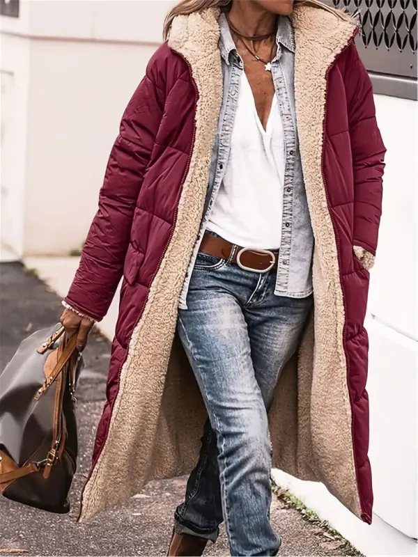 Full Size Zip Up Sherpa Hooded Coat sold by Gigi Laurent