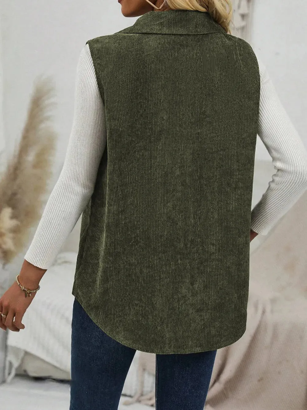 Button Up Collared Neck Vest Coat sold by Gigi Laurent product image thumbnail 2