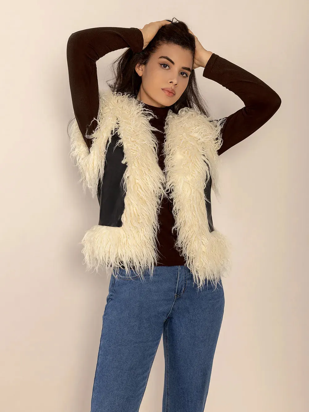 Tied Fringe Contrast Vest sold by Gigi Laurent product image thumbnail 3