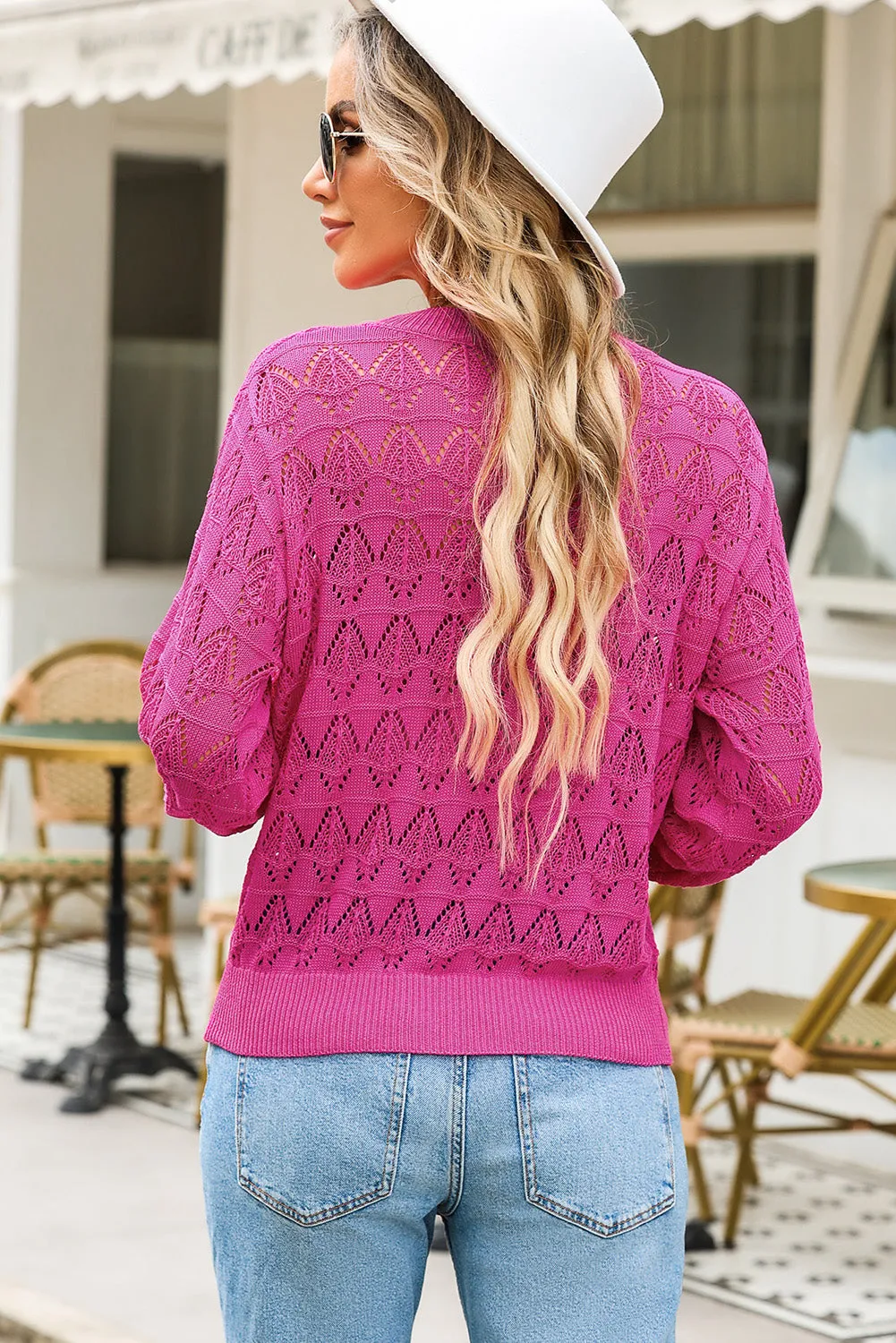 Openwork V-Neck Cardigan sold by Gigi Laurent product image thumbnail 2