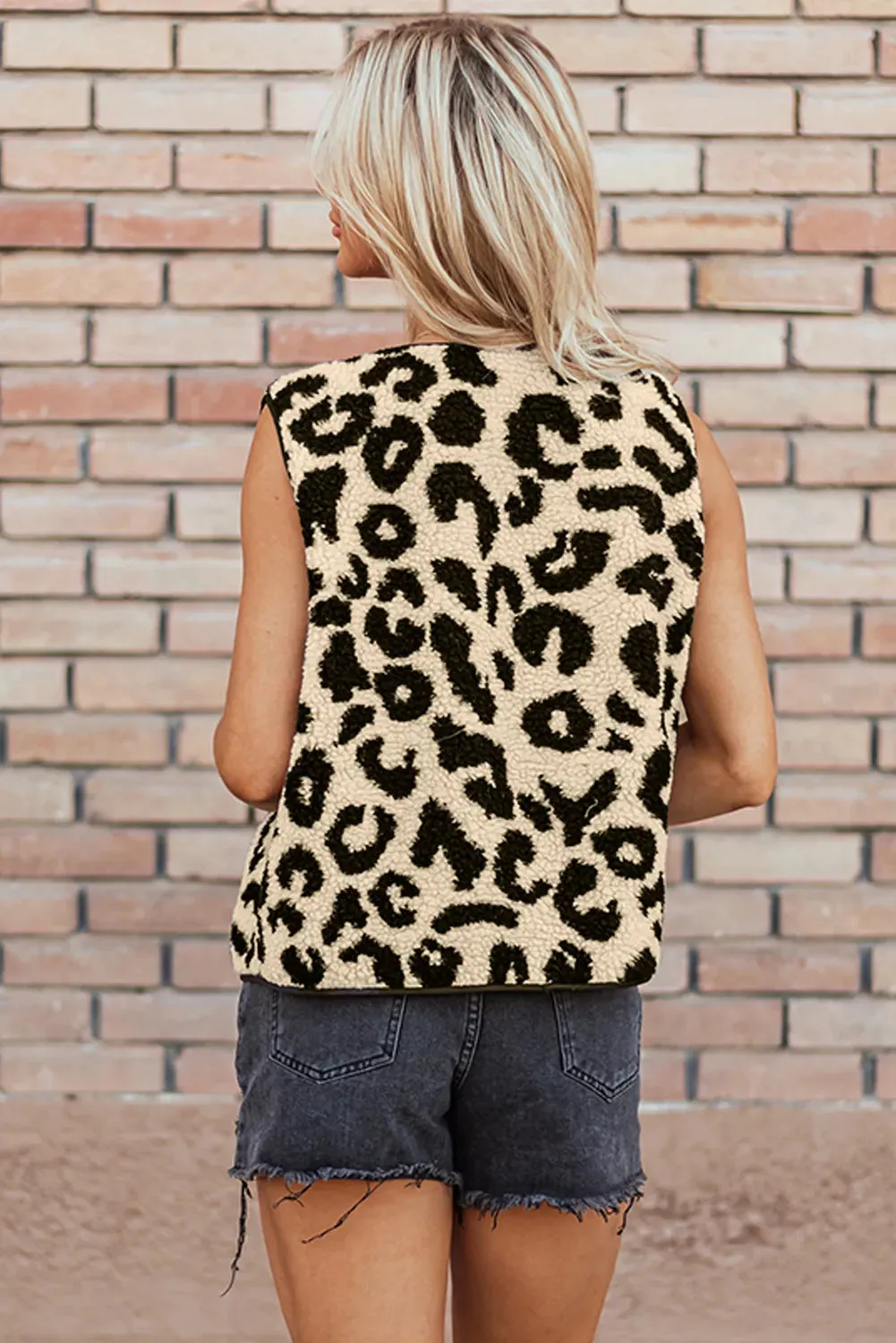 Leopard Button Up Vest Coat sold by Gigi Laurent product image thumbnail 2
