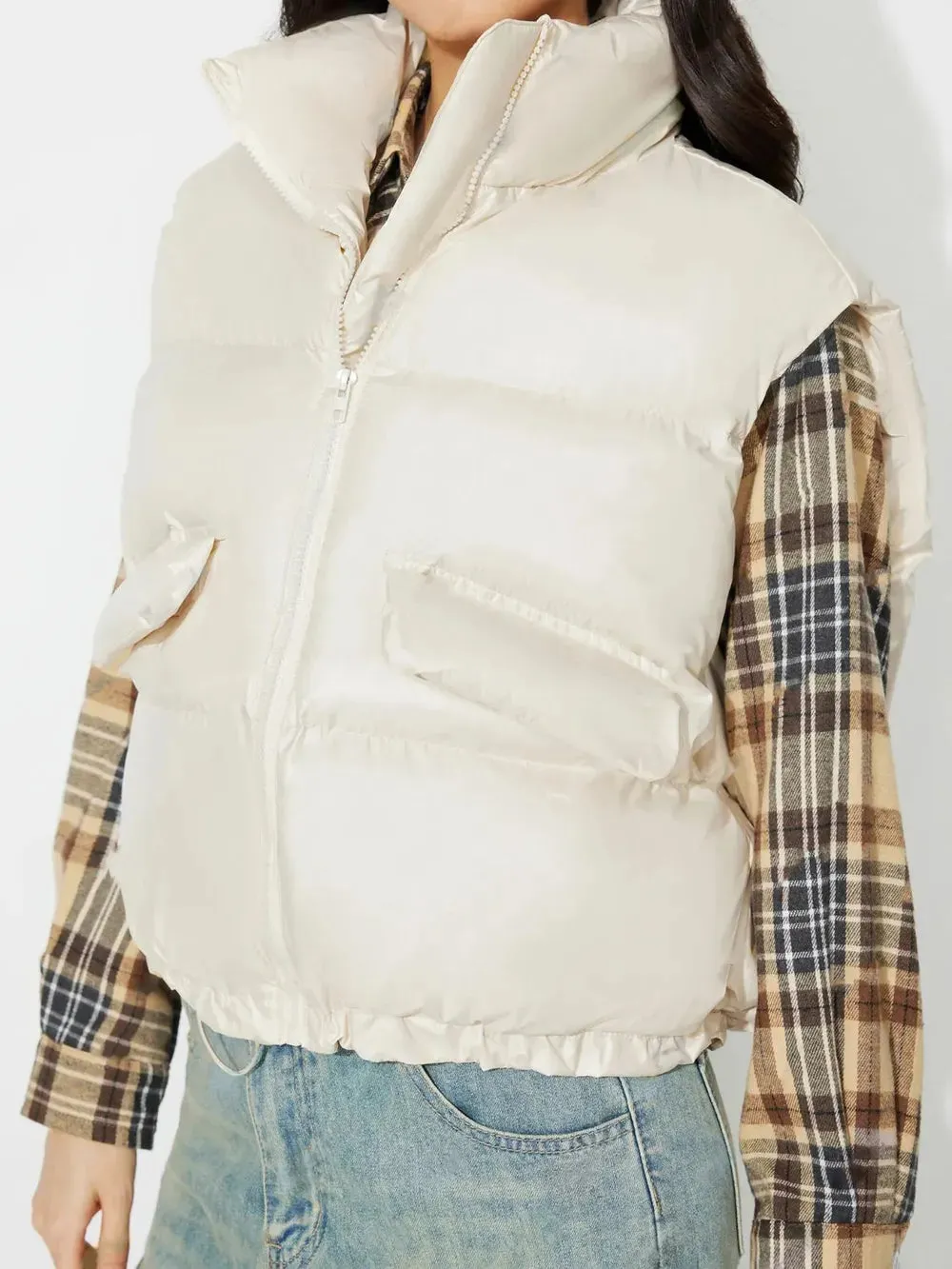 Zip Up Vest Coat with Pockets sold by Gigi Laurent product image thumbnail 3