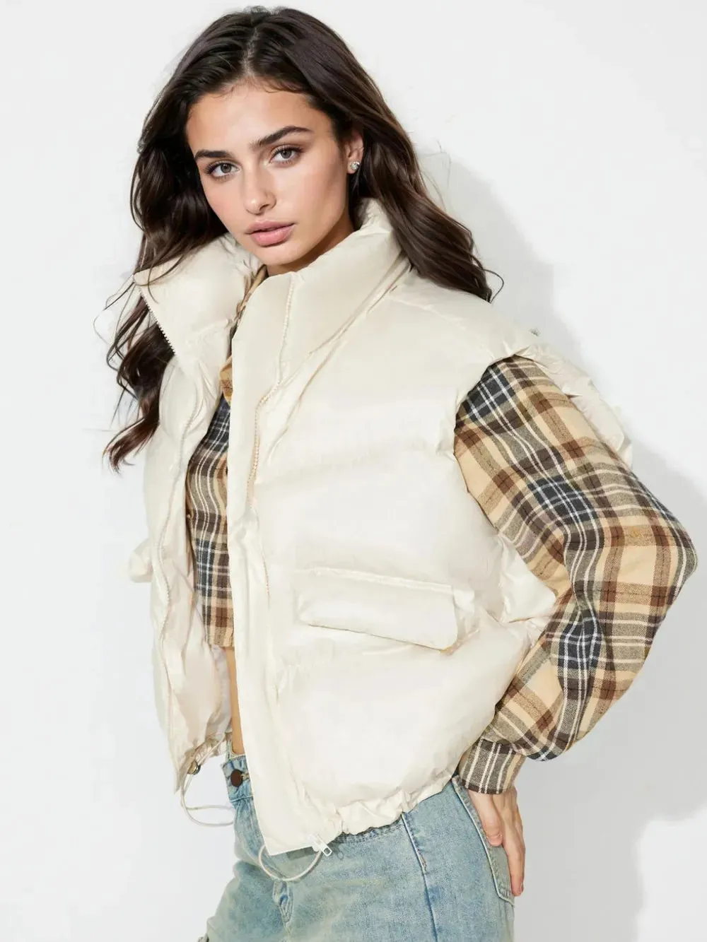 Zip Up Vest Coat with Pockets sold by Gigi Laurent product image thumbnail 4