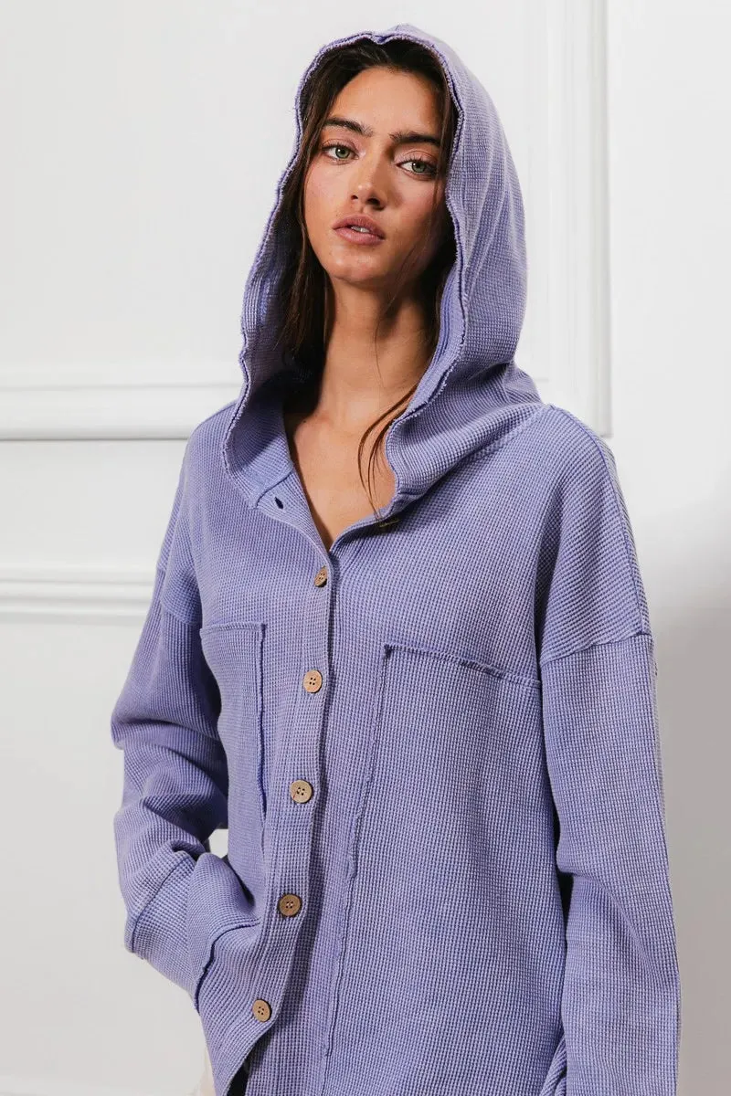 BiBi Washed Waffle Thermal Hooded Jacket sold by Gigi Laurent product image thumbnail 3