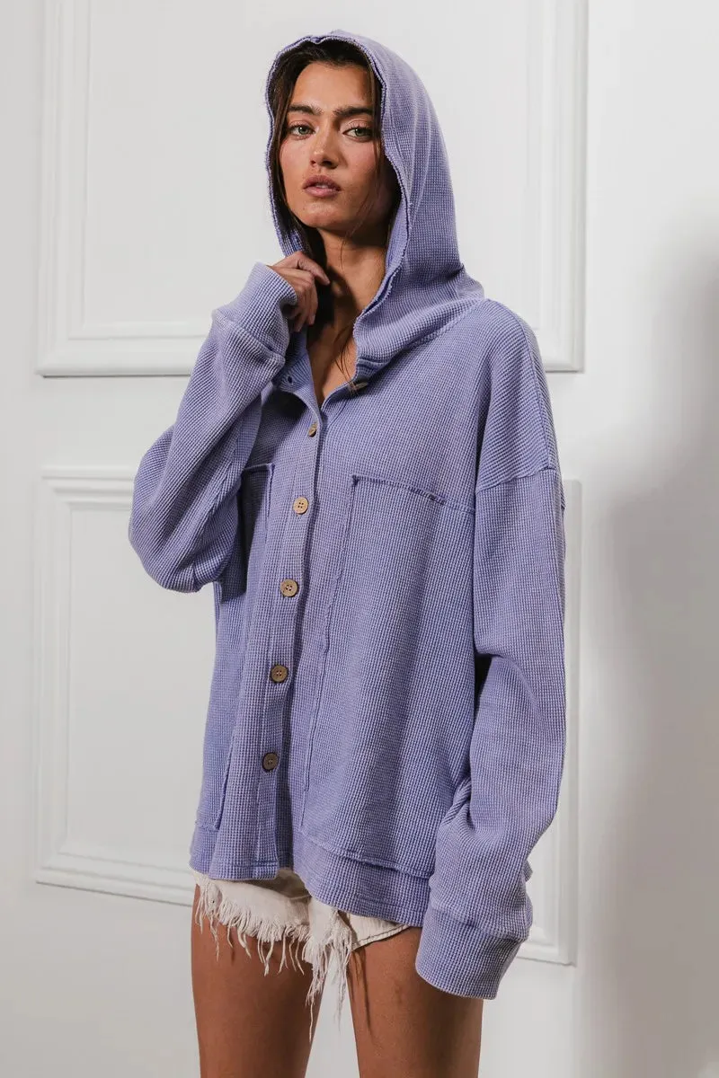 BiBi Washed Waffle Thermal Hooded Jacket sold by Gigi Laurent product image thumbnail 5