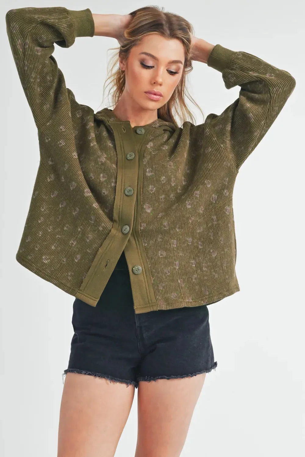 Aemi + Co Floral Button Up Hooded Jacket sold by Gigi Laurent product image thumbnail 5