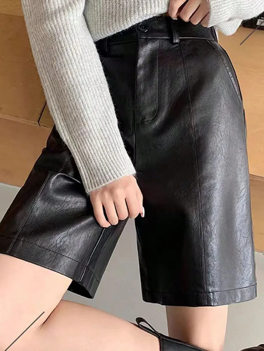 PU Leather High Rise Shorts sold by Gigi Laurent