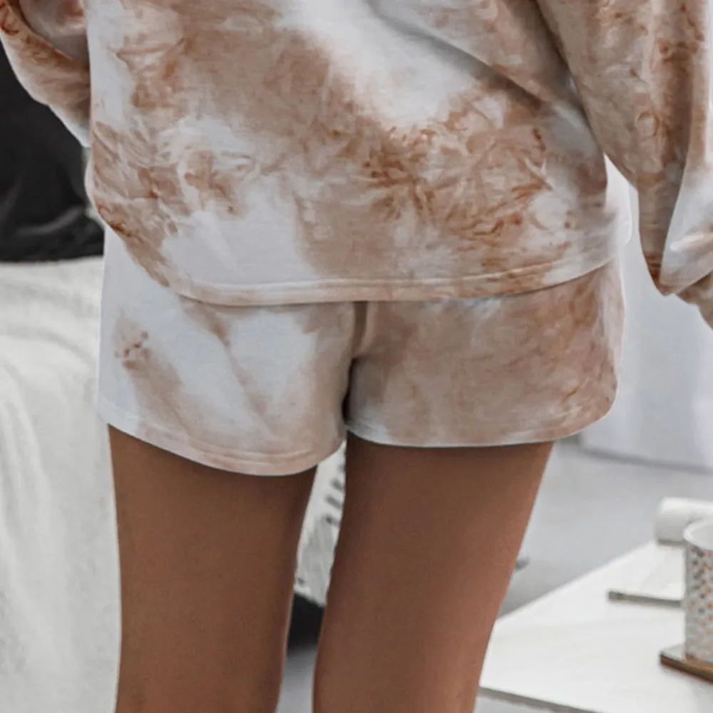 Shiny Tie-Dye Drawstring Shorts with Pockets sold by Gigi Laurent product image thumbnail 2