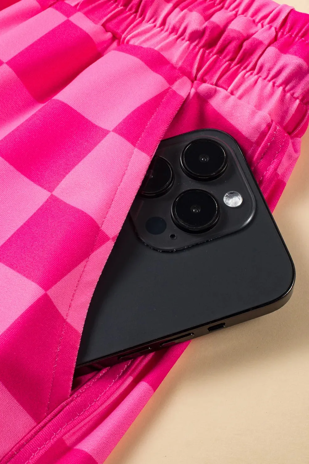 Drawstring Checkered Shorts with Pockets sold by Gigi Laurent product image thumbnail 4