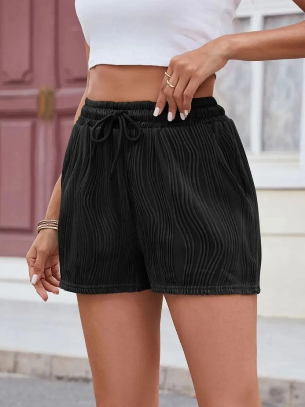 Florira Texture Drawstring Shorts sold by Gigi Laurent product image thumbnail 3