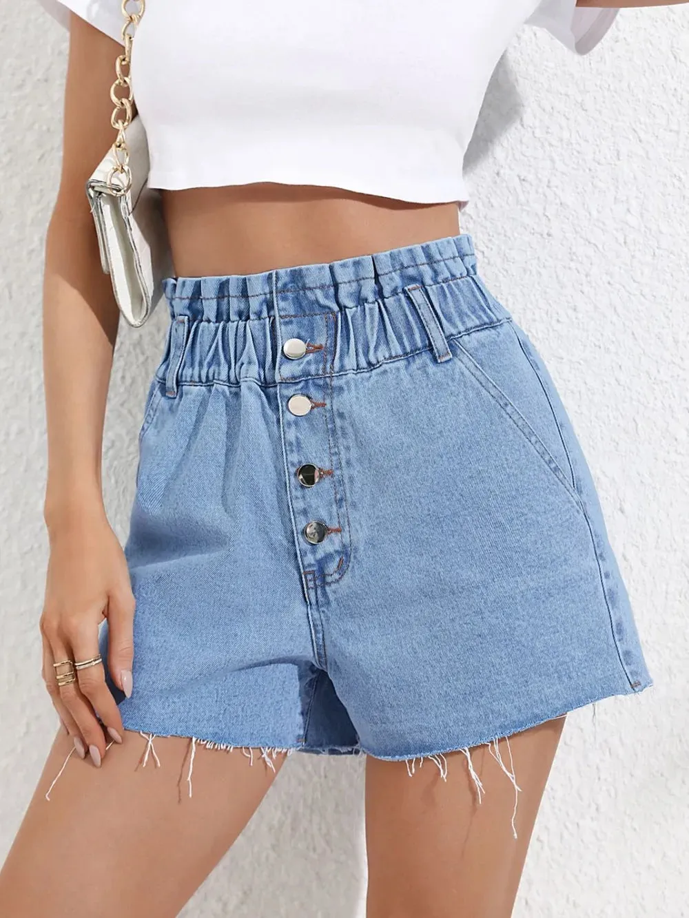 Denim Shorts with Pockets sold by Gigi Laurent product image thumbnail 3