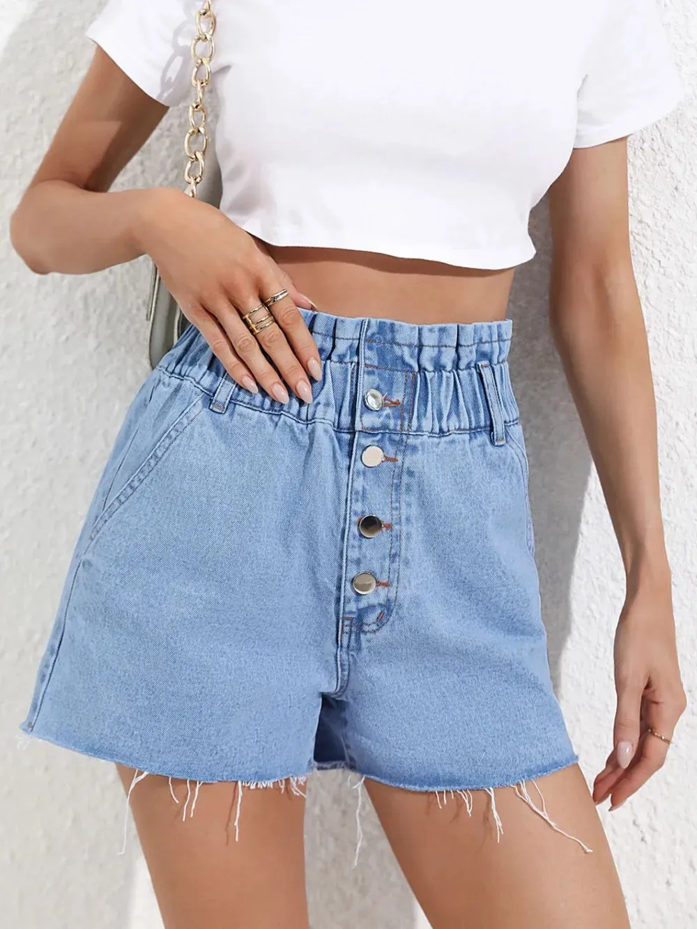 Denim Shorts with Pockets sold by Gigi Laurent product image thumbnail 5