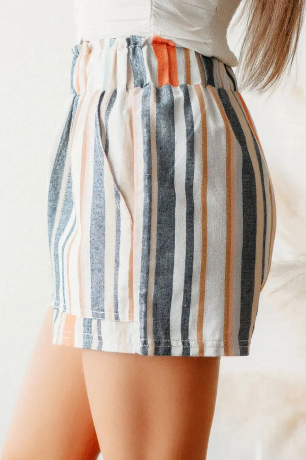 Striped Elastic Waist Shorts sold by Gigi Laurent product image thumbnail 2