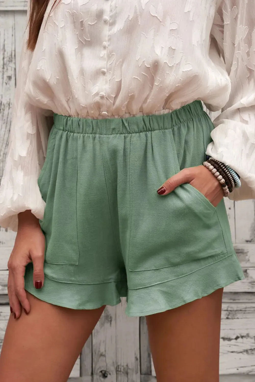 Elastic Waist Shorts with Pockets sold by Gigi Laurent