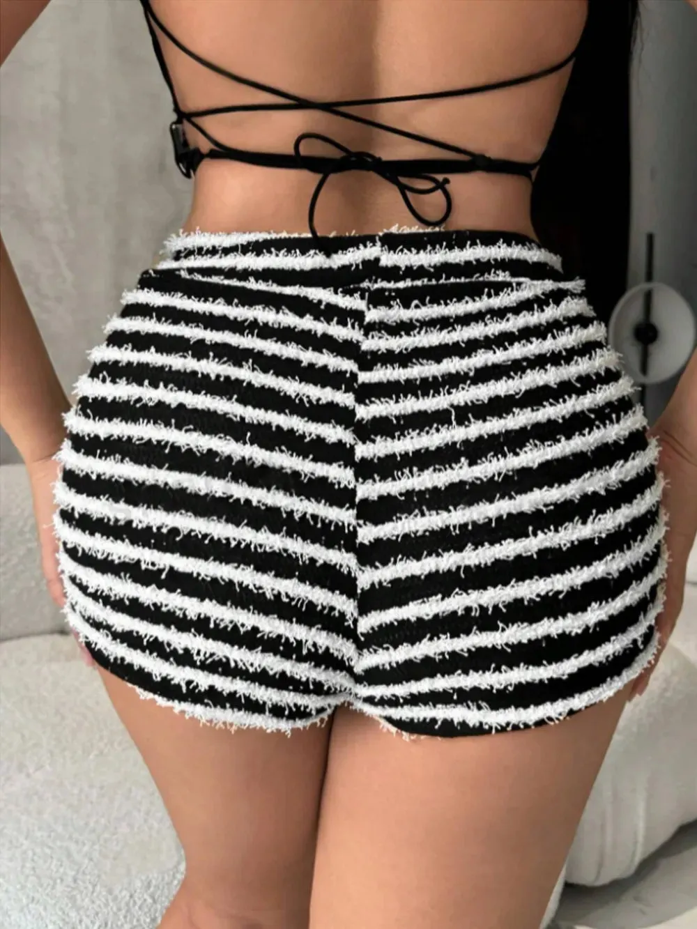 Striped High Waist Shorts sold by Gigi Laurent product image thumbnail 2