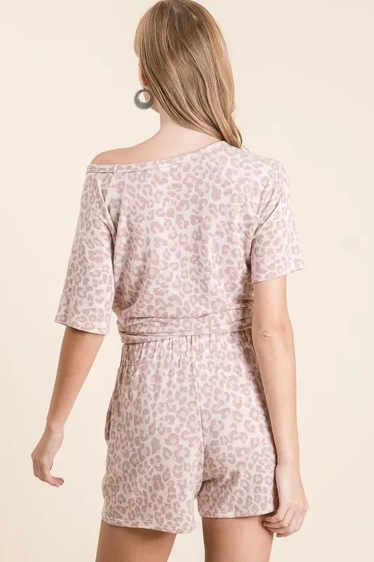 BiBi Leopard Terry Shorts With Drawstring sold by Gigi Laurent product image thumbnail 3