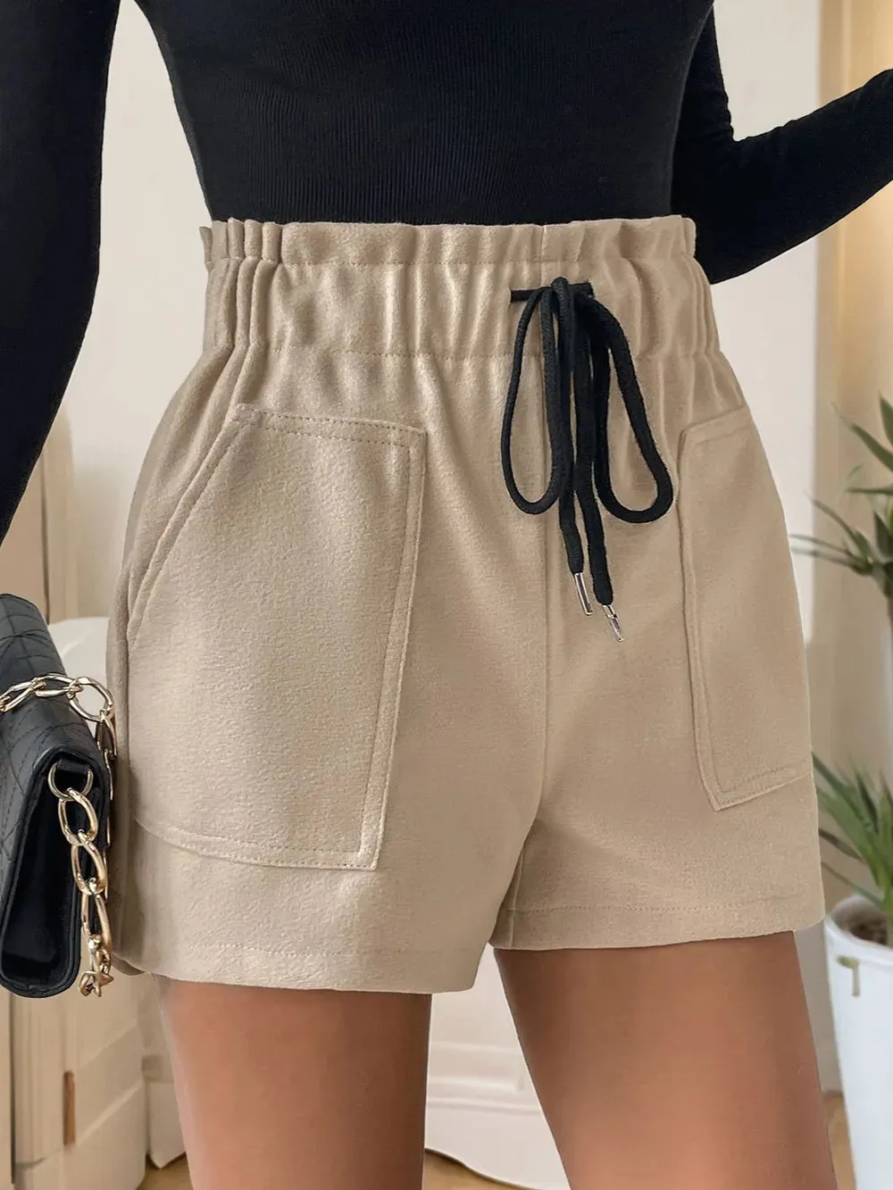 Perfee Frill Drawstring Shorts with Pockets sold by Gigi Laurent product image thumbnail 4
