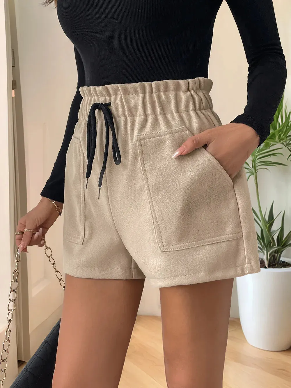 Perfee Frill Drawstring Shorts with Pockets sold by Gigi Laurent product image thumbnail 5