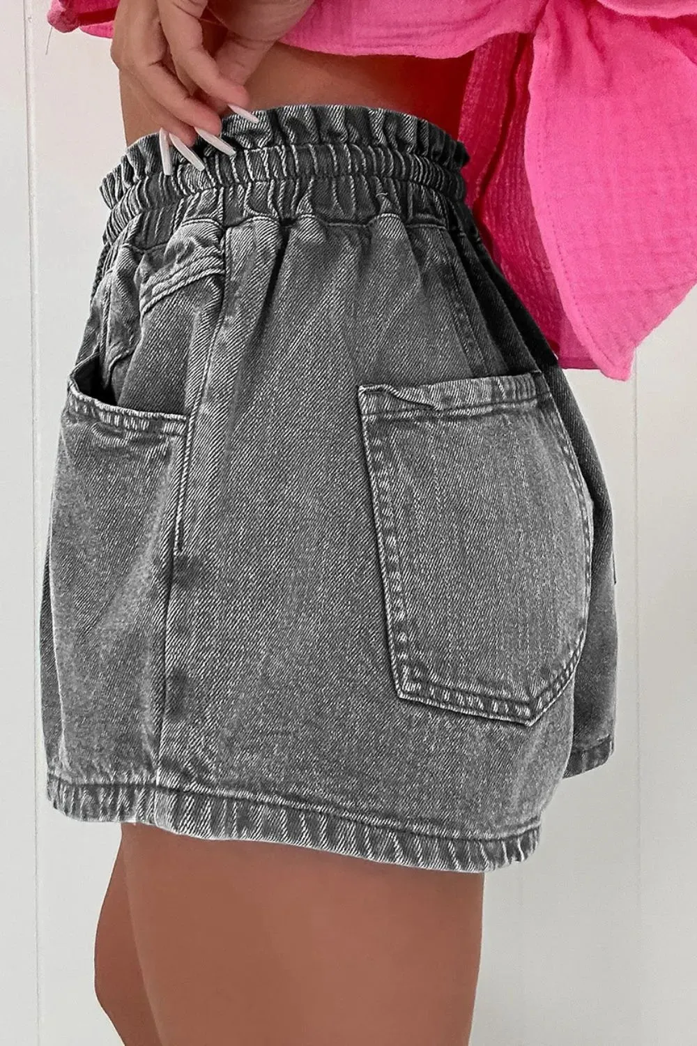 Drawstring Denim Shorts sold by Gigi Laurent product image thumbnail 3