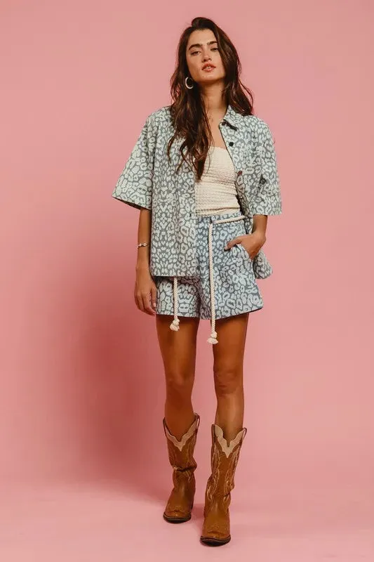 BiBi Rope Belt Leopard Shorts sold by Gigi Laurent product image thumbnail 4