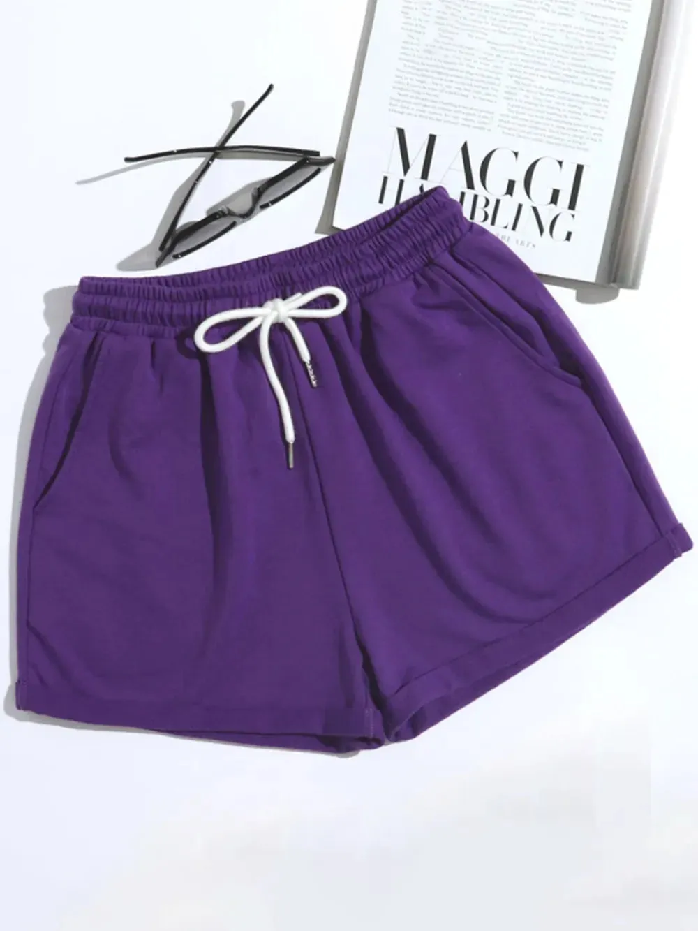 Drawstring Shorts with Pockets sold by Gigi Laurent