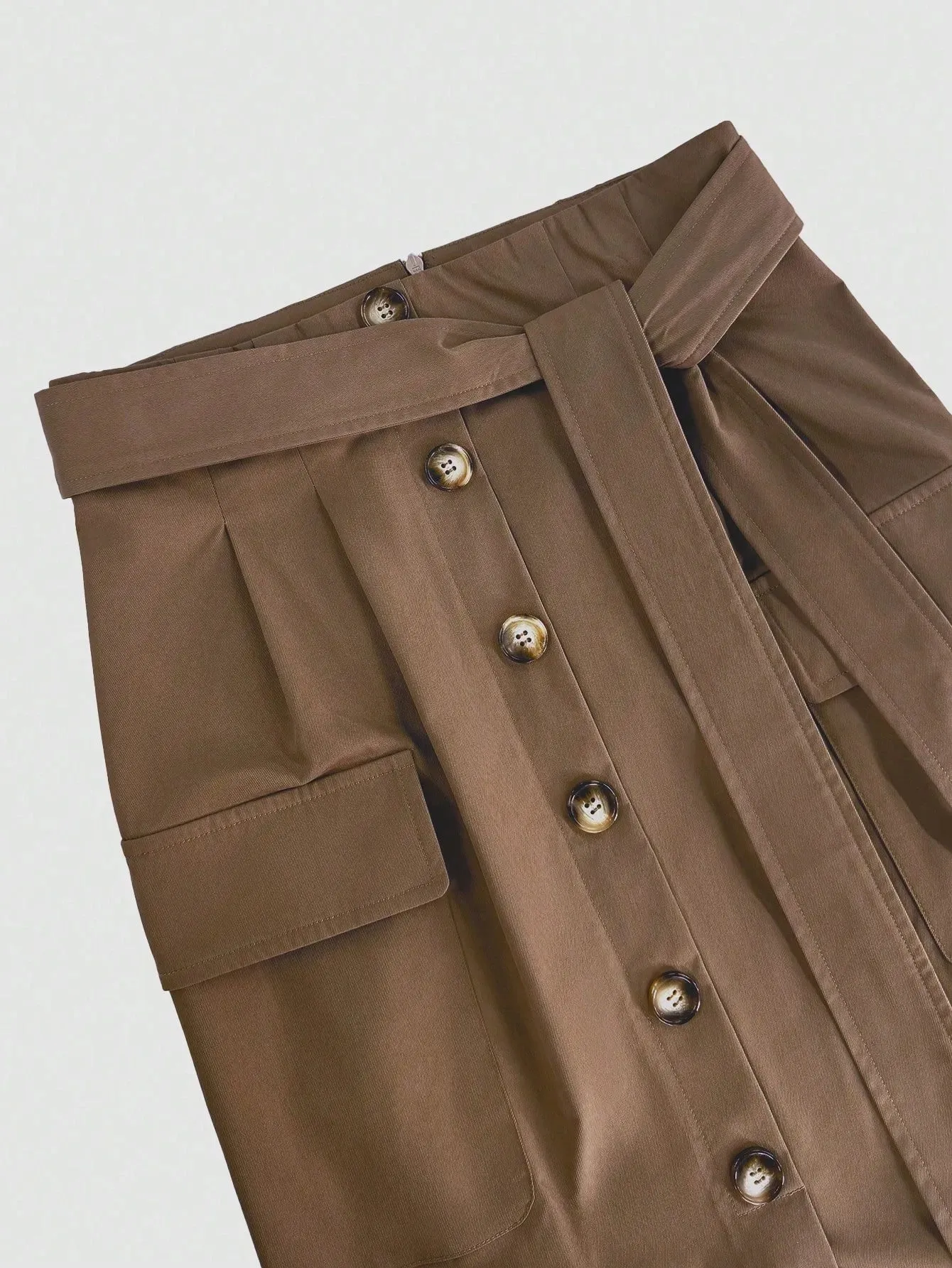 Button Detail Belted Cargo Skirt sold by Gigi Laurent product image thumbnail 5