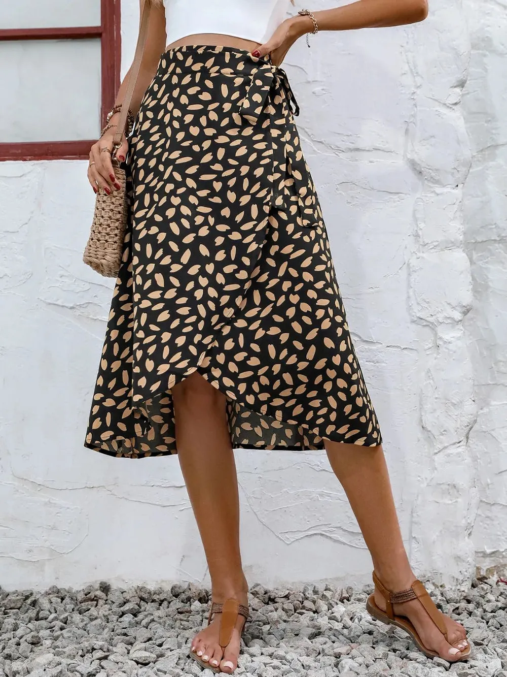 Tied Slit Printed Skirt sold by Gigi Laurent product image thumbnail 5