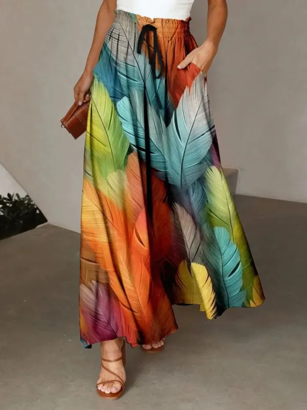 Printed Maxi Skirt with Pockets sold by Gigi Laurent