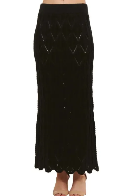 ADORA Scallop Trim Detail Knit Skirt sold by Gigi Laurent