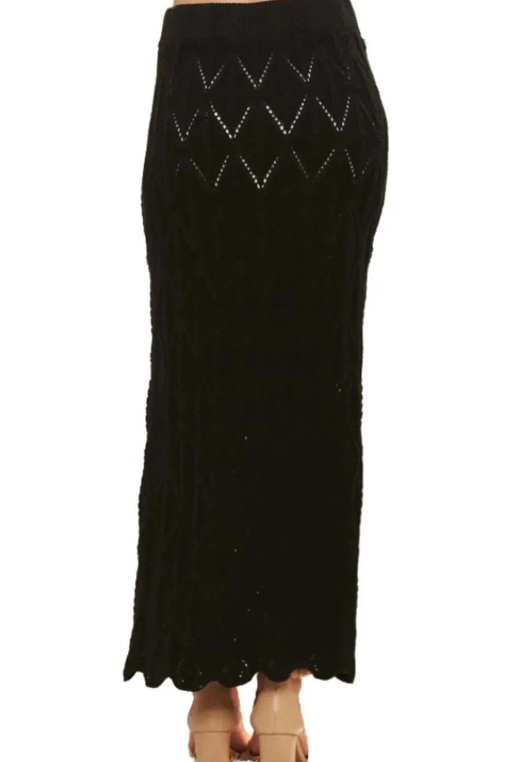 ADORA Scallop Trim Detail Knit Skirt sold by Gigi Laurent product image thumbnail 4