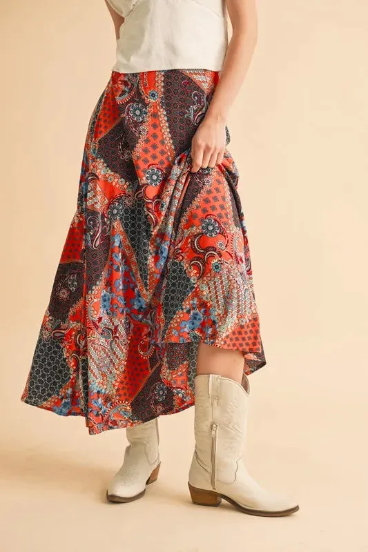 Aemi + Co Printed Maxi Skirt sold by Gigi Laurent