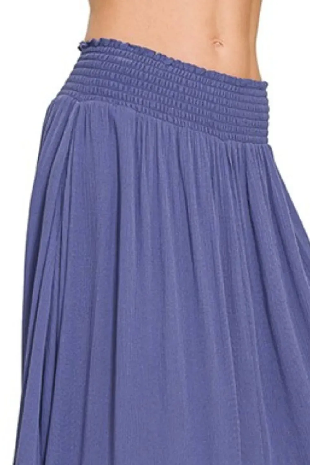 Zenana Woven Crinkle Smocked Waist Maxi Skirt W Pockets sold by Gigi Laurent product image thumbnail 2