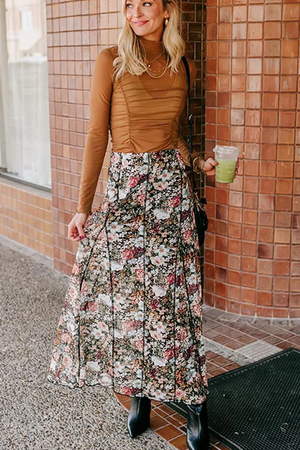 Floral Elastic Waist Maxi Skirt sold by Gigi Laurent product image thumbnail 4