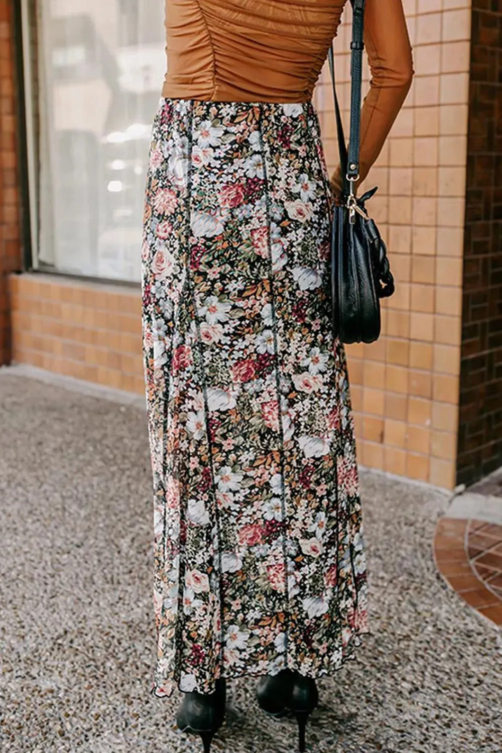Floral Elastic Waist Maxi Skirt sold by Gigi Laurent product image thumbnail 3