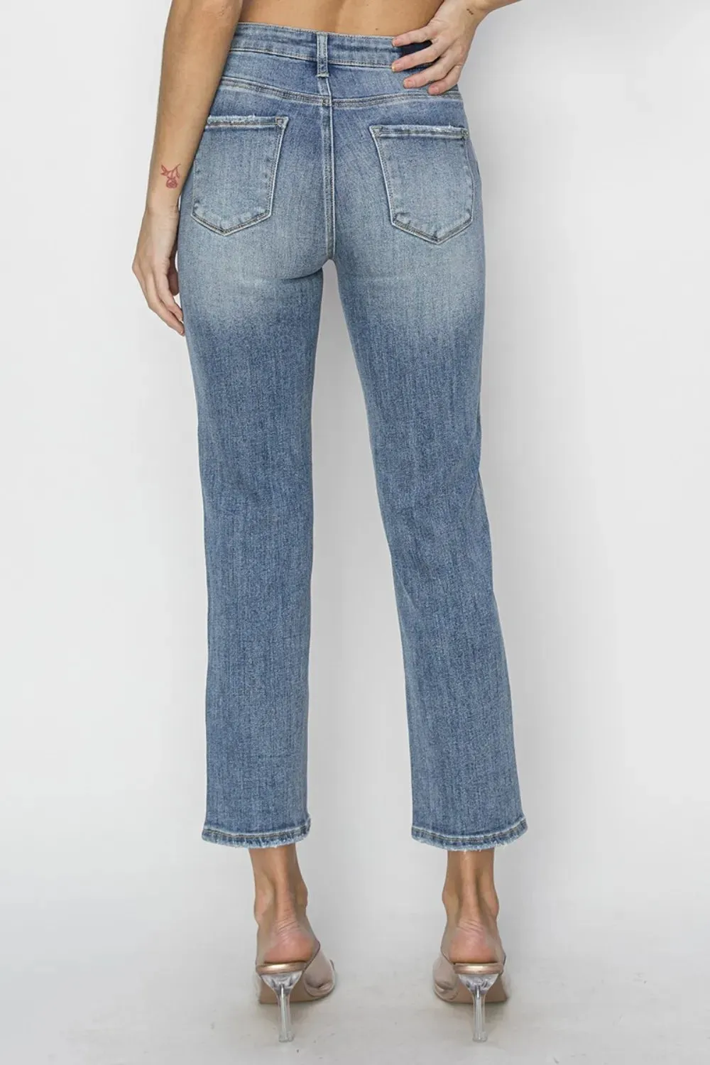 RISEN Full Size High Waist Distressed Cropped Jeans sold by Gigi Laurent product image thumbnail 2