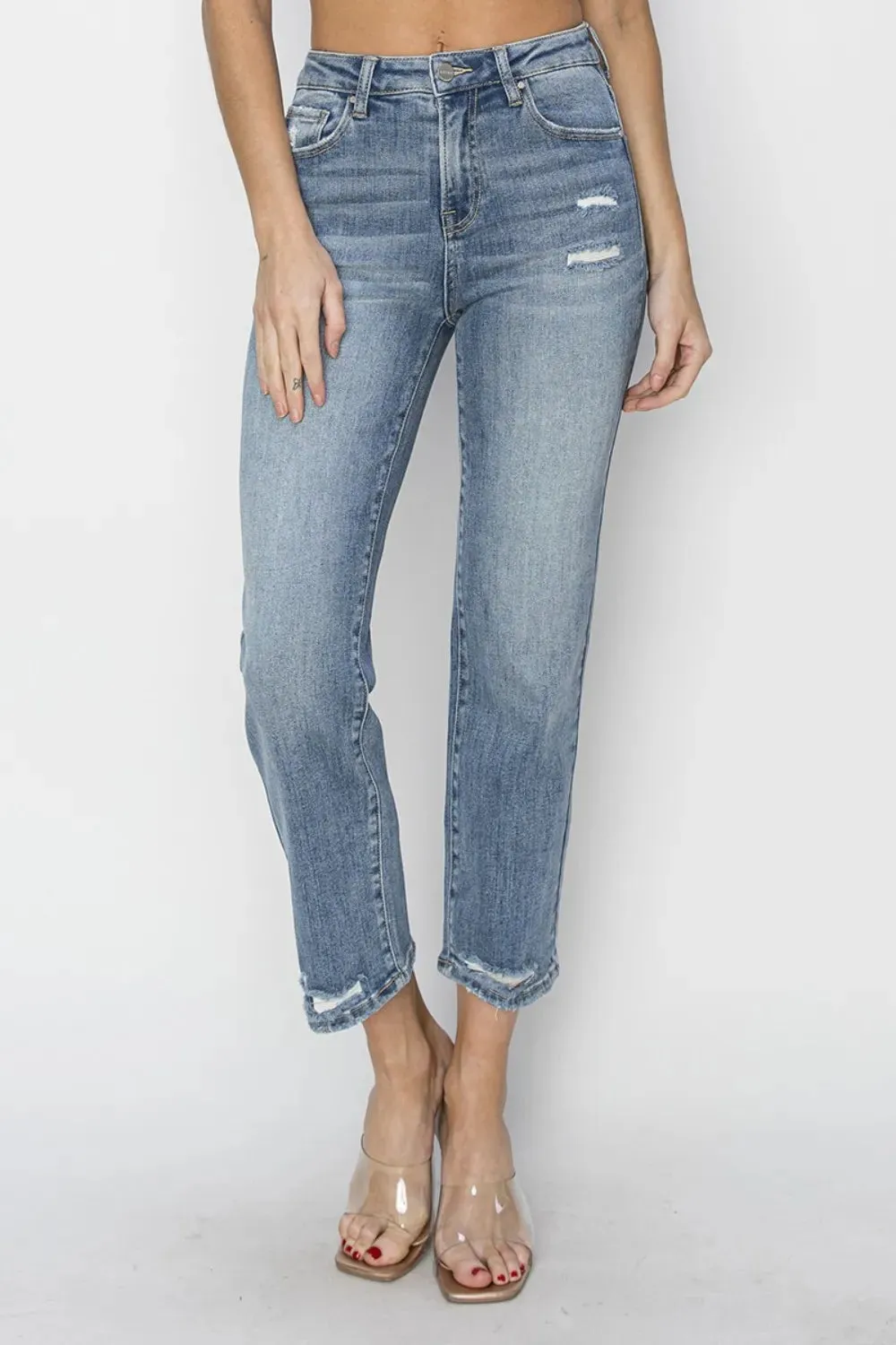 RISEN Full Size High Waist Distressed Cropped Jeans sold by Gigi Laurent