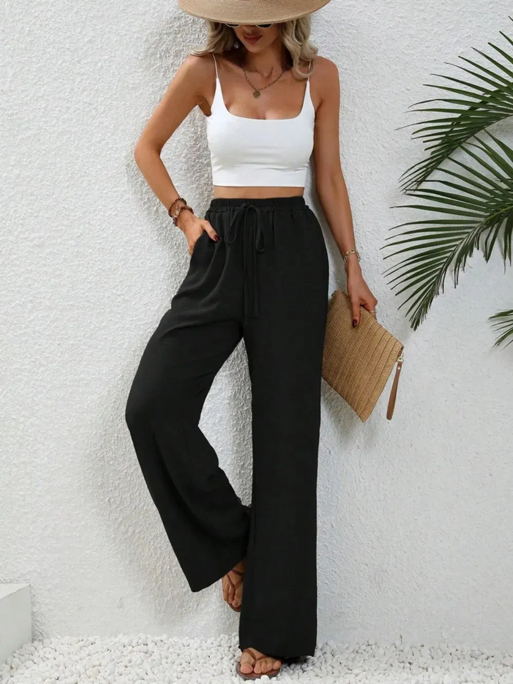 Wide Leg Drawstring Pants sold by Gigi Laurent product image thumbnail 5