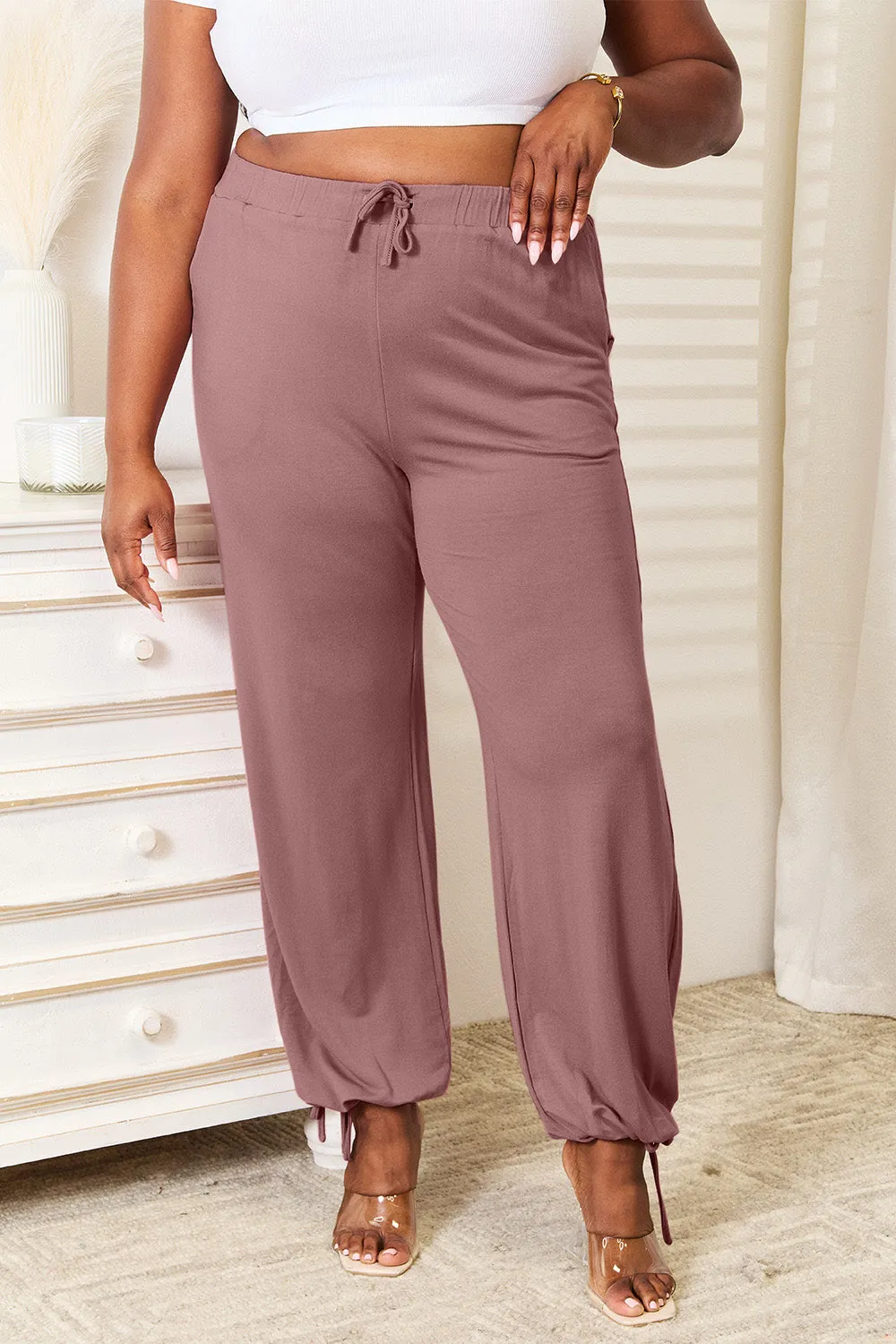 Basic Bae Full Size Soft Rayon Drawstring Waist Pants with Pockets sold by Gigi Laurent product image thumbnail 5