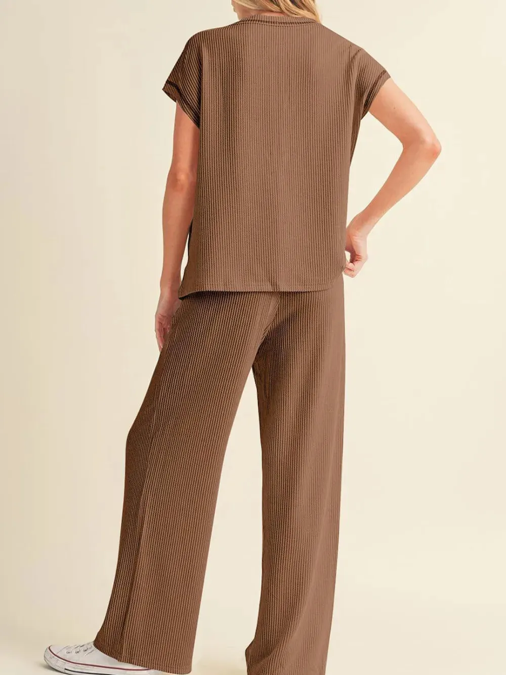 Ribbed Exposed Seam Top and Pants Set sold by Gigi Laurent product image thumbnail 2