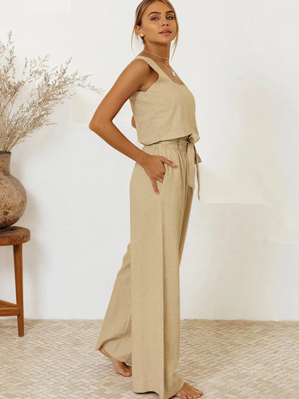 Square Neck Sleeveless Top and Pants Set sold by Gigi Laurent product image thumbnail 3