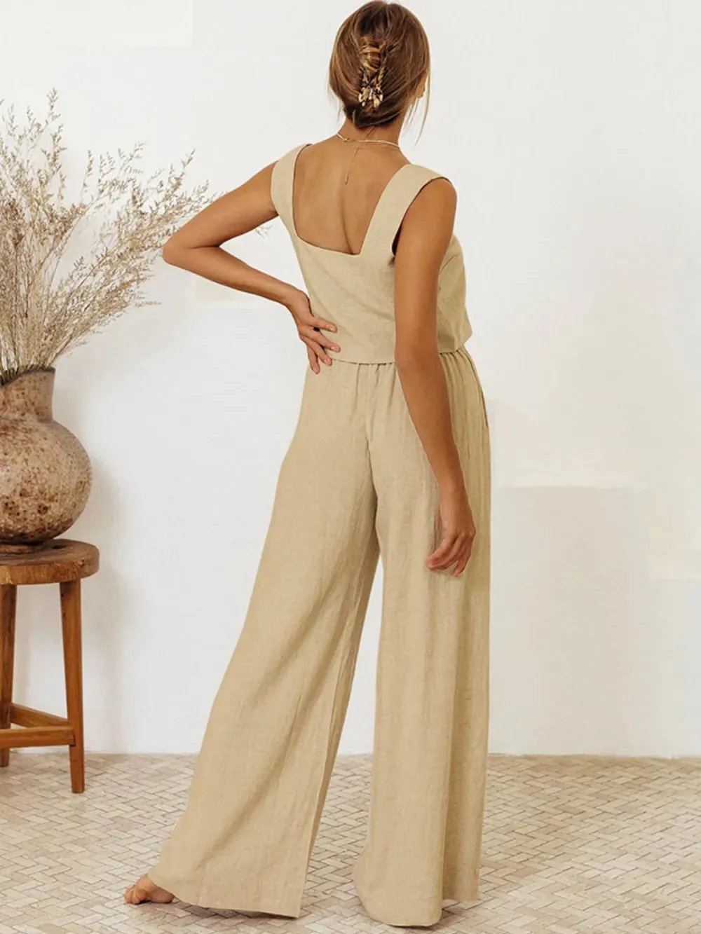 Square Neck Sleeveless Top and Pants Set sold by Gigi Laurent product image thumbnail 2