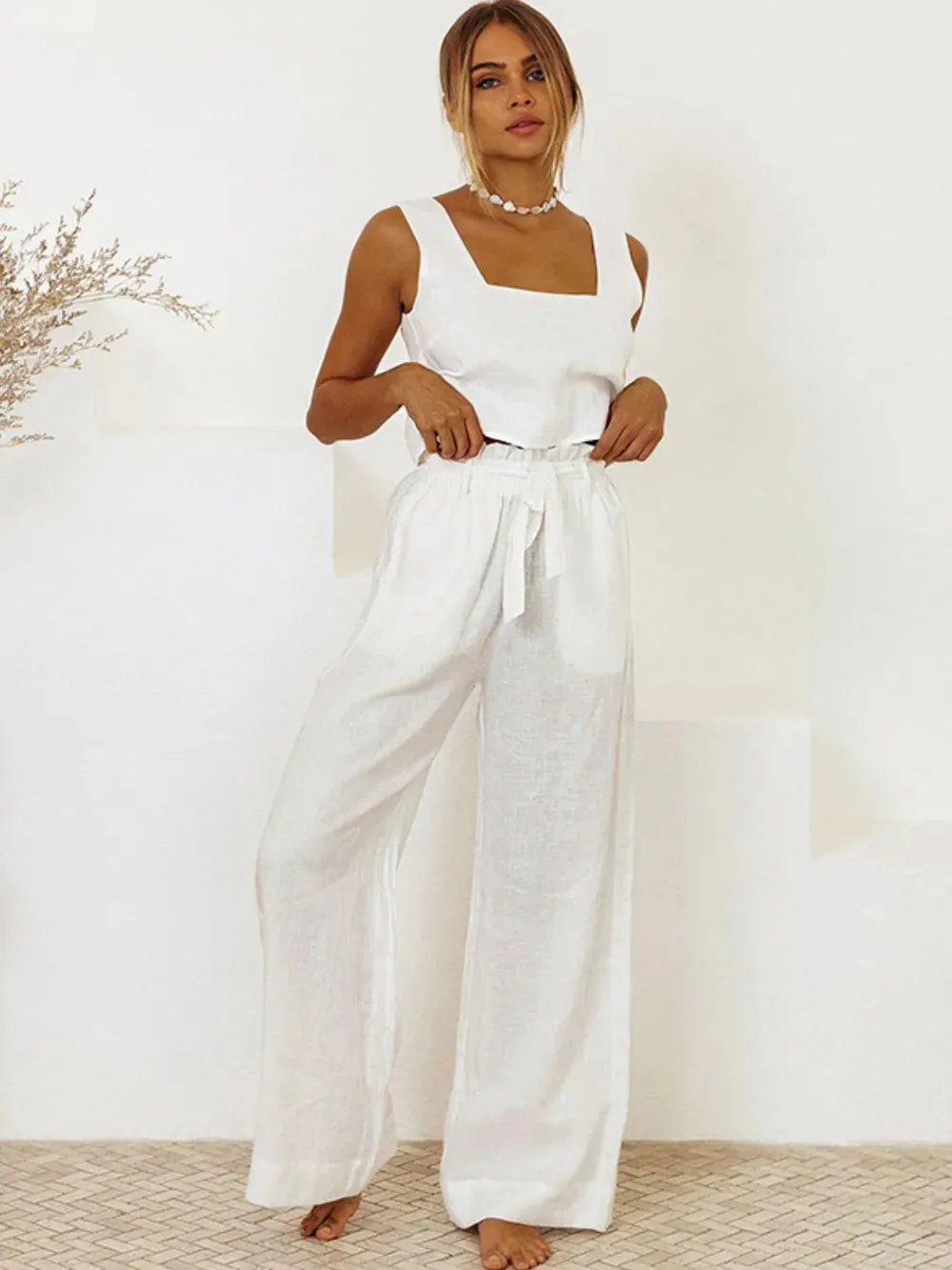 Square Neck Sleeveless Top and Pants Set sold by Gigi Laurent product image thumbnail 4