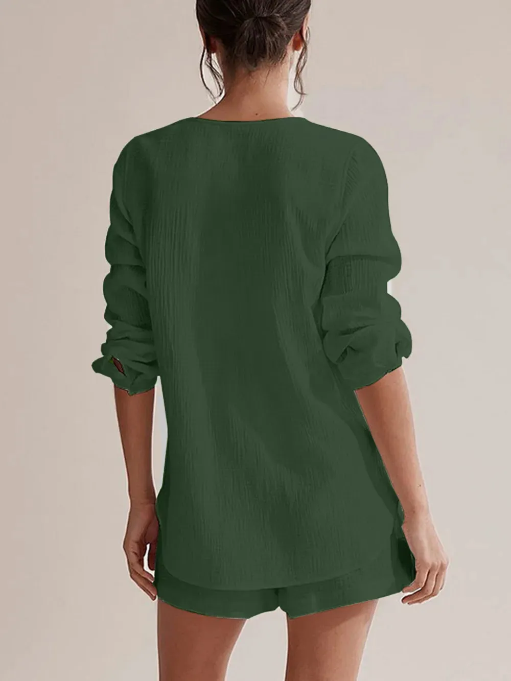 Notched Long Sleeve Top and Shorts Set sold by Gigi Laurent product image thumbnail 5