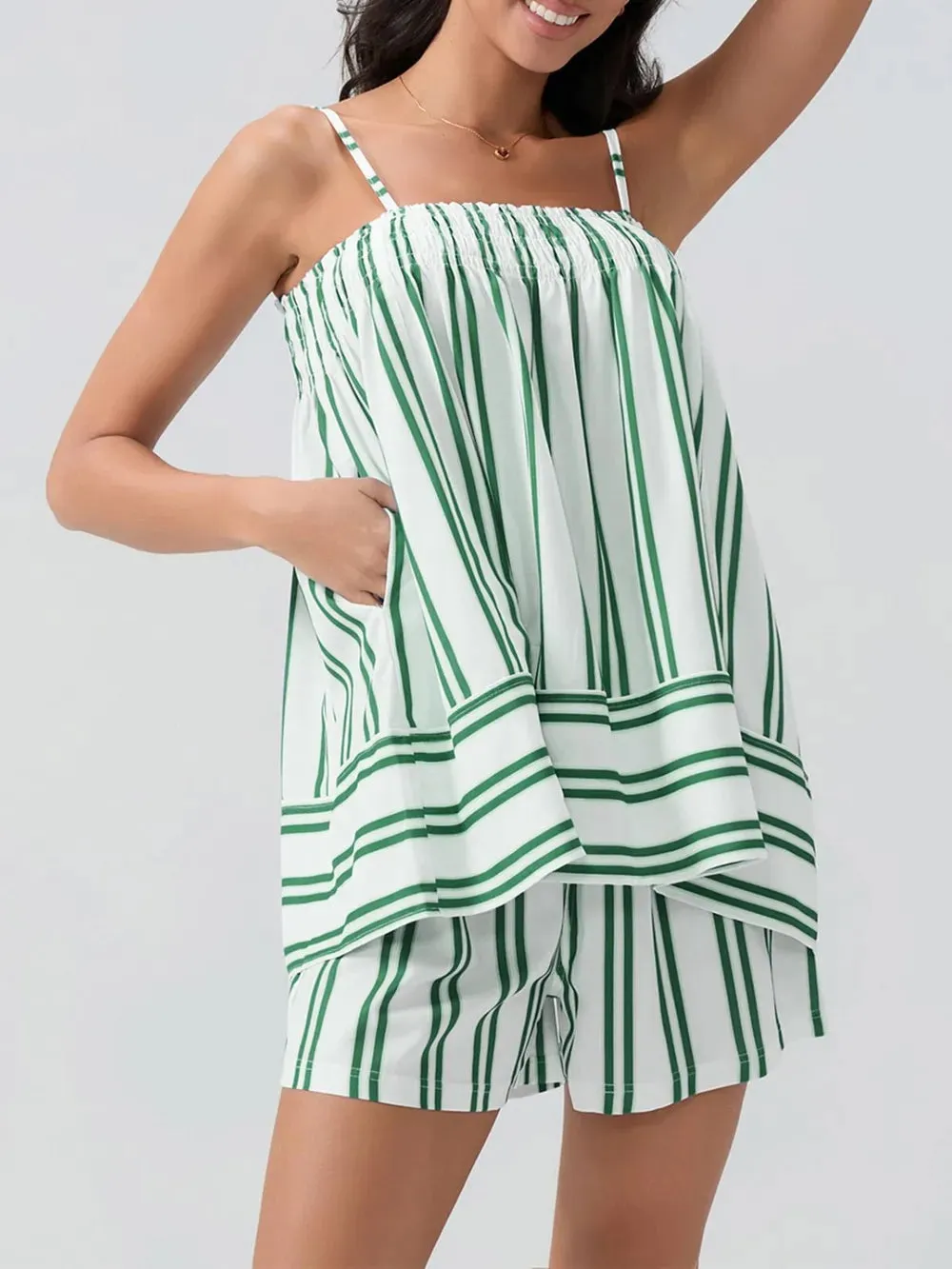 Smocked Square Neck Cami and Shorts Set sold by Gigi Laurent product image thumbnail 4